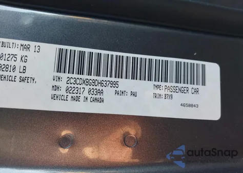 2013 Dodge Charger Se z USA, uszkodzony, nr VIN 2C3CDXBG9DH637995